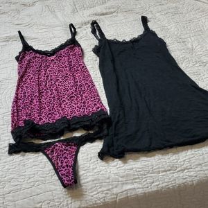 💜5/$10💜 two lingerie nightie sets, size S